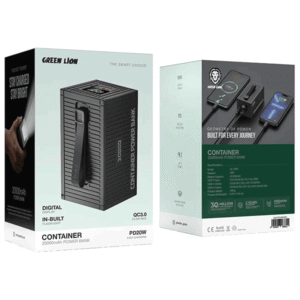 پاوربانک ظرفیت 20000 میلی آمپر ساعت گرین لاین  Green Lion Container Power Bank – مشکی