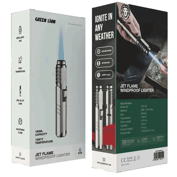 فندک اتمی ضد باد گرین لاین Green Lion Jet Flame Windproof Lighter