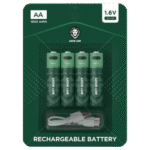 پک چهارتایی باتری قلمی قابل شارژ گرین لاین AA 1.6V Alkaline Battery
