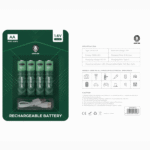 پک چهارتایی باتری قلمی قابل شارژ گرین لاین AA 1.6V Alkaline Battery