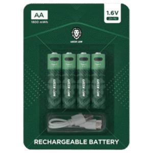 پک چهارتایی باتری قلمی قابل شارژ گرین لاین AA 1.6V Alkaline Battery