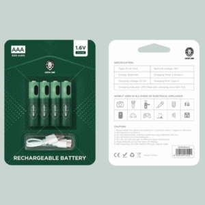 پک چهارتایی باتری نیم قلمی قابل شارژ گرین لاین AAA 1.6V Alkaline Battery