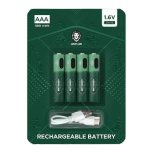 پک چهارتایی باتری نیم قلمی قابل شارژ گرین لاین AAA 1.6V Alkaline Battery