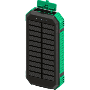 پاوربانک خورشیدی ظرفیت 20000 میلی آمپر ساعت گرین لاین  Green Lion Solar Flex Power Bank – مشکی-سبز