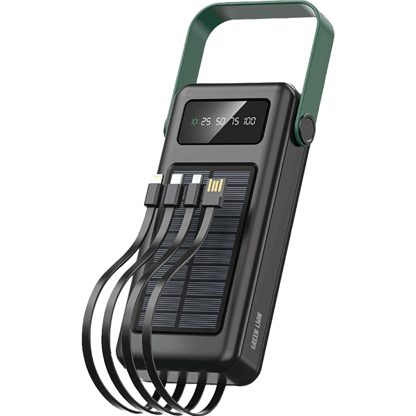 پاوربانک خورشیدی ظرفیت ۳0000 میلی آمپر ساعت گرین لاین Solar Max
