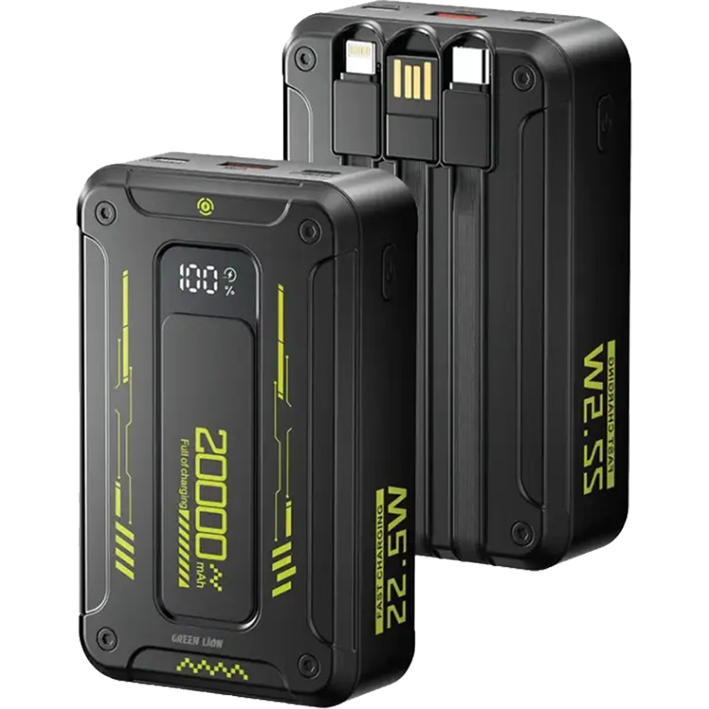 پاوربانک ظرفیت 20000 میلی آمپر ساعت گرین لاین Green Lion Xtreme 20 Power Bank PD 22.5W