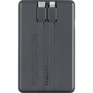 پاوربانک ۱۰۰۰۰ میلی‌آمپر پرودو Built-In Type-C Lightning Cables – مشکی