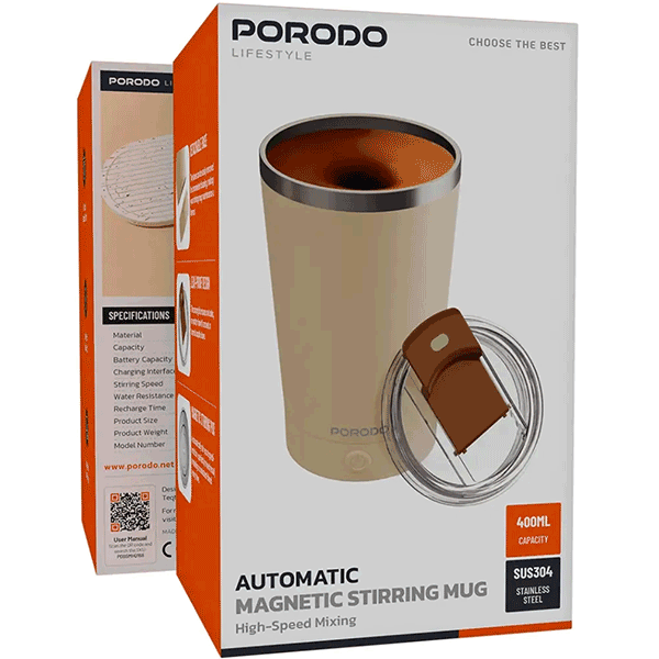 مخلوط کن و جویسر پرتابل پرودو Porodo Lifestyle Automatic Magnetic Stirring Mug PDSSMHQ168