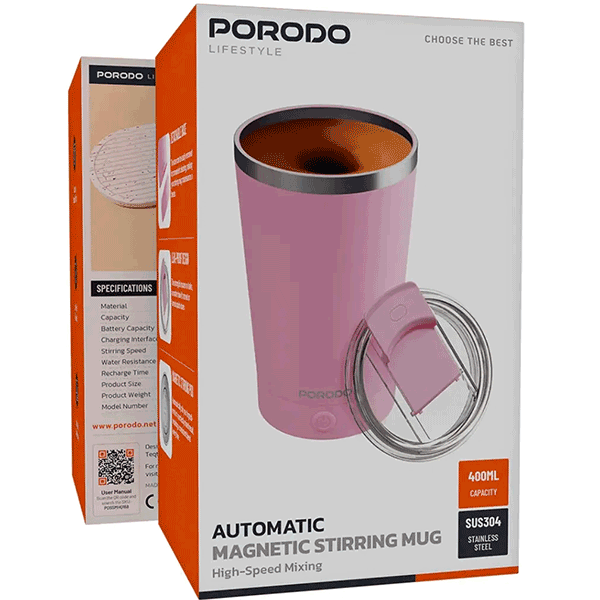مخلوط کن و جویسر پرتابل پرودو Porodo Lifestyle Automatic Magnetic Stirring Mug PDSSMHQ168