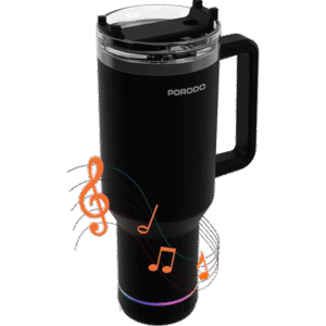 ماگ هوشمند و اسپیکر بلوتوثی پرودو Porodo Lifestyle HydroTunes Bluetooth Speaker Tumbler PDLFSTBT