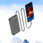 پاوربانک ۱۰۰۰۰ میلی‌آمپر پاورلوژی مدل Retractable Cable