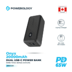 پاوربانک ۲۰۰۰۰ میلی‌آمپر پاورلوژی مدل Onyx 65W