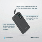 پاوربانک 20۰۰۰ میلیآمپر پاورلوژی مدل Aluminum PowerBank