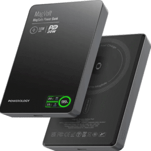 پاوربانک ۱۰۰۰۰ میلی‌آمپر پاورلوژی MagVolt Magnetic PowerBank