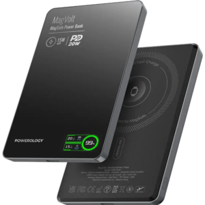 پاوربانک ۵۰۰۰ میلی‌آمپر پاورلوژی MagVolt Magnetic PowerBank
