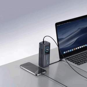 پاوربانک ۳۰۰۰۰ میلی‌آمپر پاورلوژی Thunderramp PowerBank – خاکستری