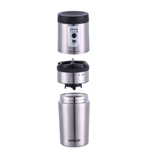 ماگ و قهوه‌ساز لپرسو Portable Mug Burr Grinder – نقره ای