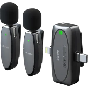 Porodo Dual Connector Lavalier Microphone Dual Mic