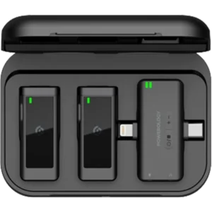 ست میکروفون دوگانه بی‌سیم پاورلوژی MFI Lavalier PWMIC2BK