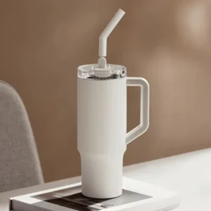 ماگ نی دار مسافرتی شیائومی مدل Straw Mug – سفید