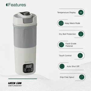 کتری برقی ۶۰۰ میلی لیتر گرین لاین Kettle & Go